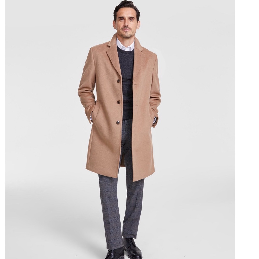 NWOT Michael Kors Men's Classic-Fit Wool Cashmere Blend Kavon Overcoat size 38S